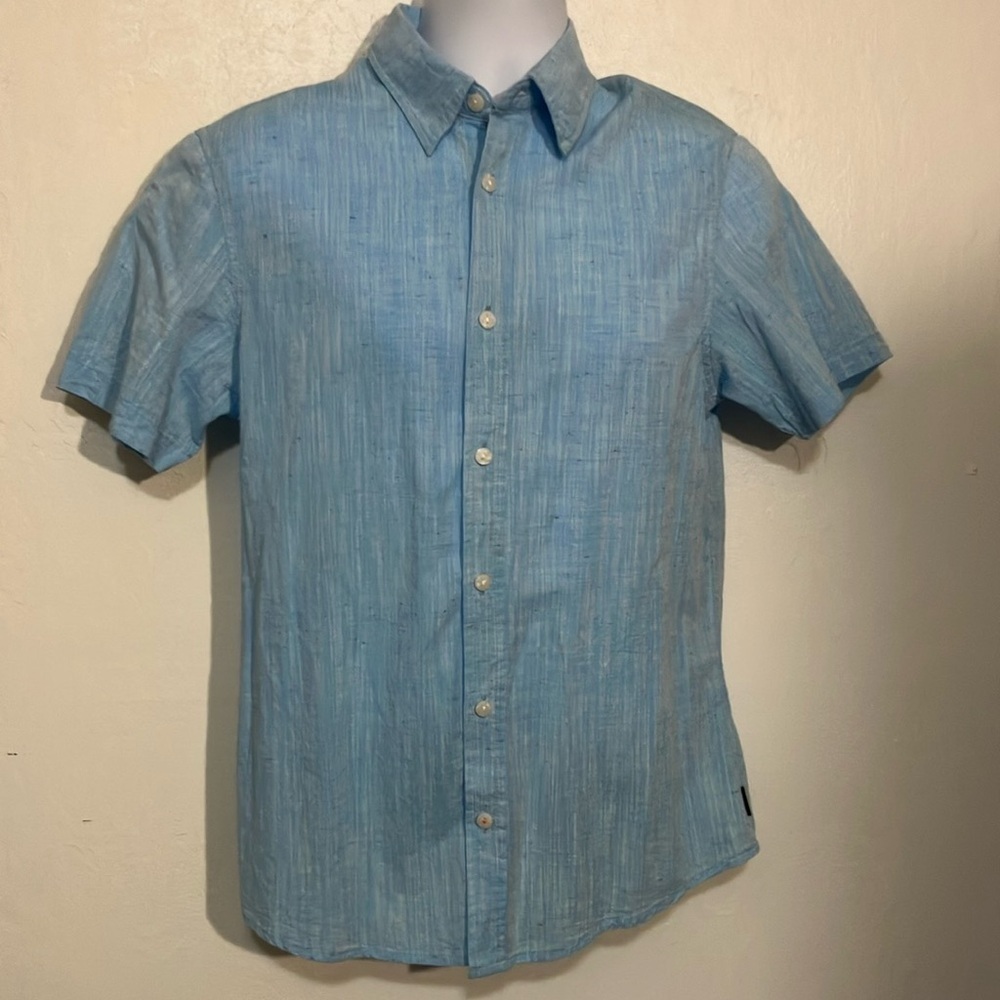 Ocean Current LA 100% cotton lightweight Blue Short Sleeve Men's Shirt S